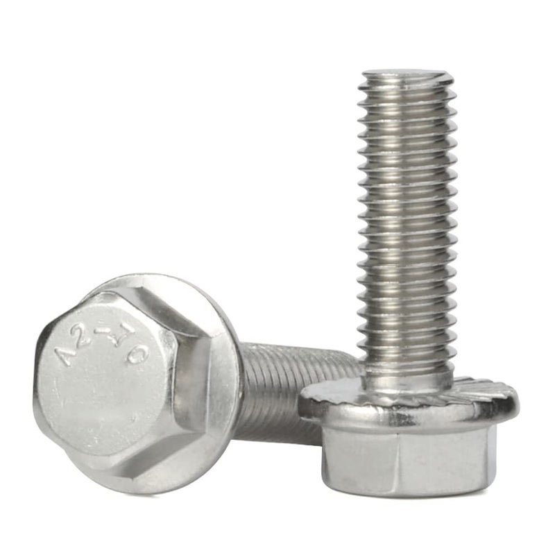 MewuDecor M10-1.5 x 25mm Flanged Hex Head Bolts Flange Hexagon Screws, Stainless Steel 18-8 (304), Plain Finish, DIN 6921, 10 PCS - Image 1